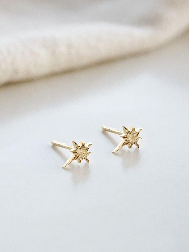 Daisy London North Star stud earrings gold 0.6cm (British brand)
