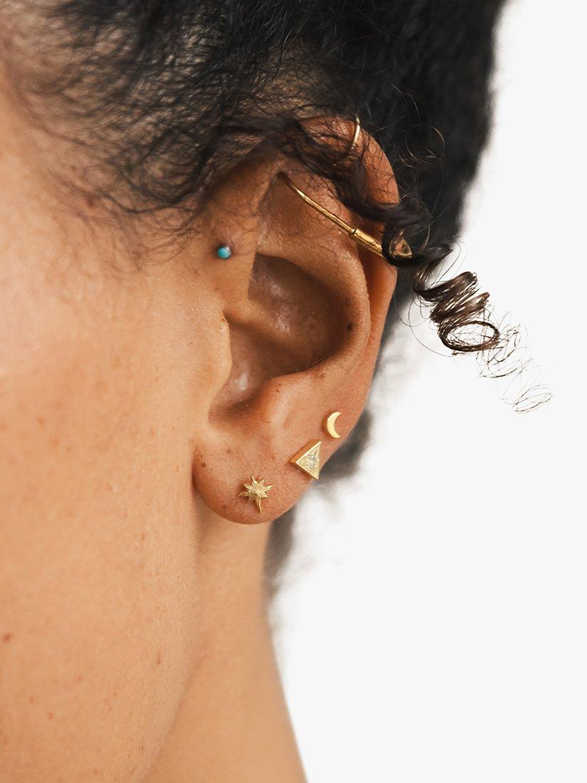 Daisy London North Star stud earrings gold 0.6cm (British brand)