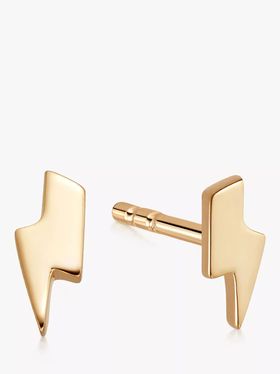 Daisy London lightning bolt stud earrings gold 18ct recycled sterling silver (British brand)