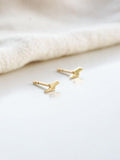 Daisy London lightning bolt stud earrings gold 18ct recycled sterling silver (British brand)