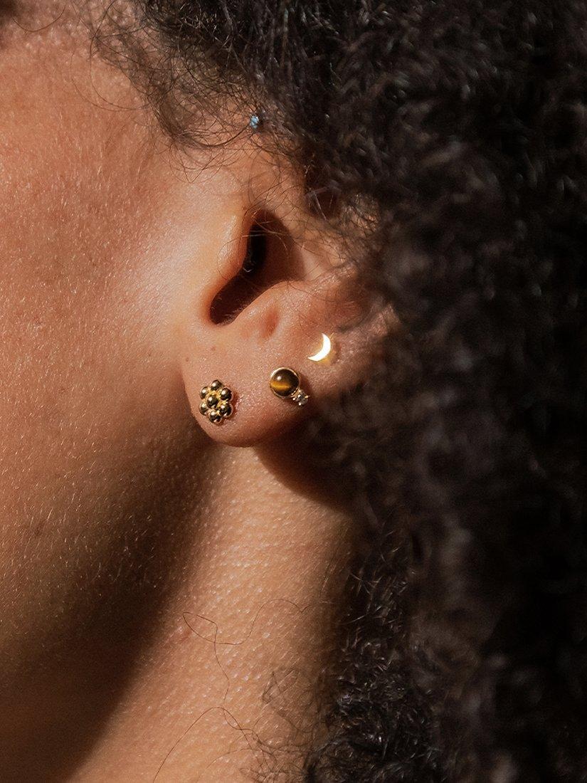 Daisy London gold crescent moon stud earrings - British product