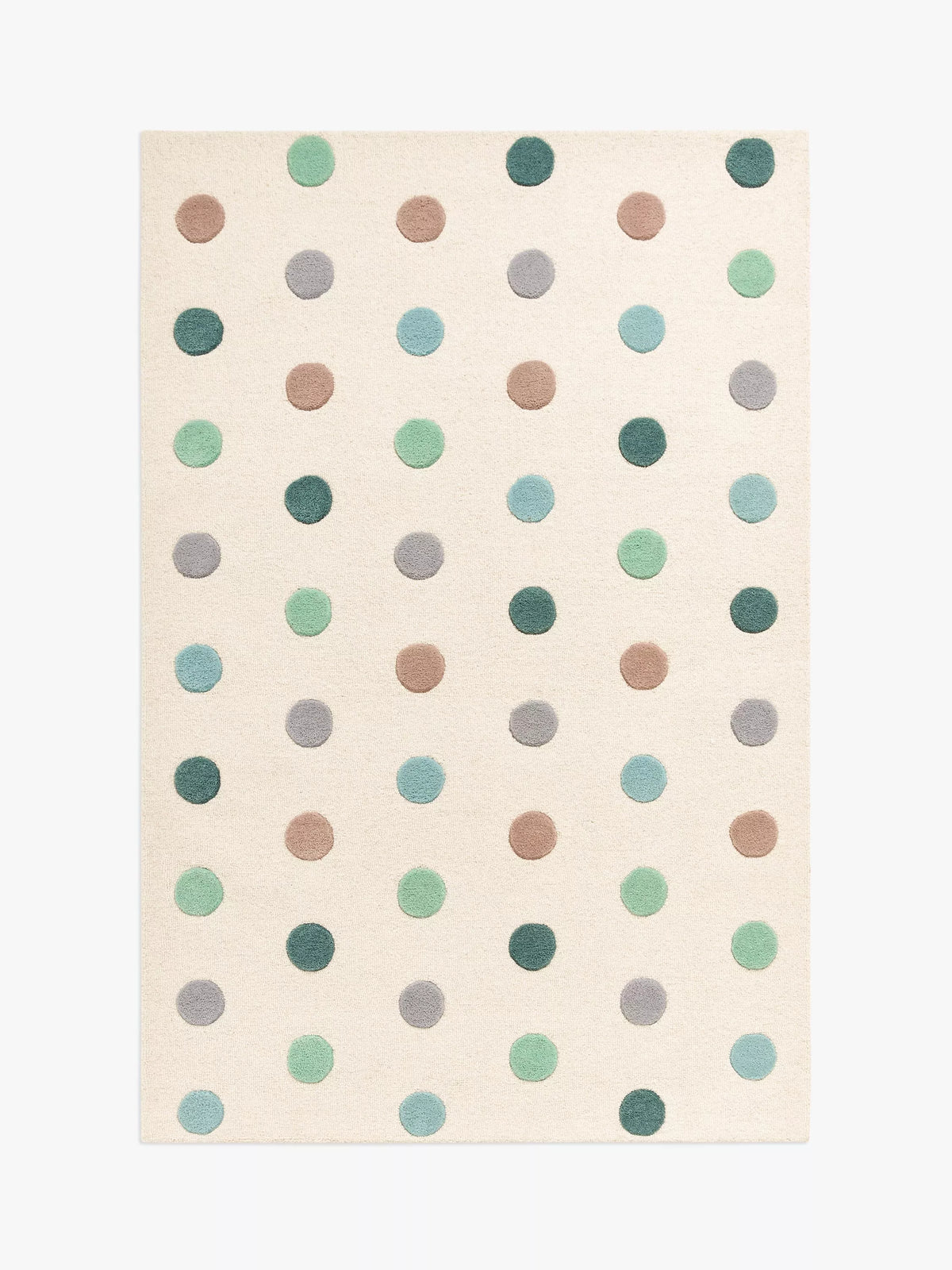 John Lewis polka dot wool rug multi 180x120cm, UK version