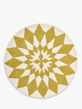 John Lewis Starburst Wool Rug, Dia. 100cm - Mustard