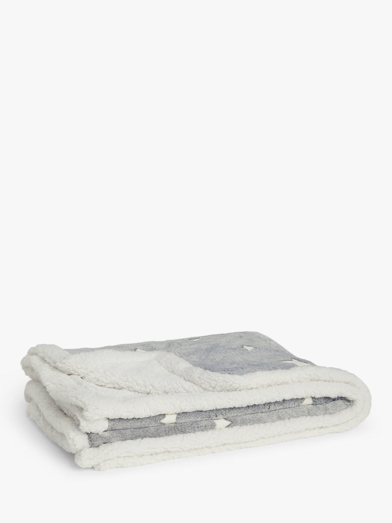 John Lewis kids' glow-in-the-dark star print sherpa fleece blanket, UK version