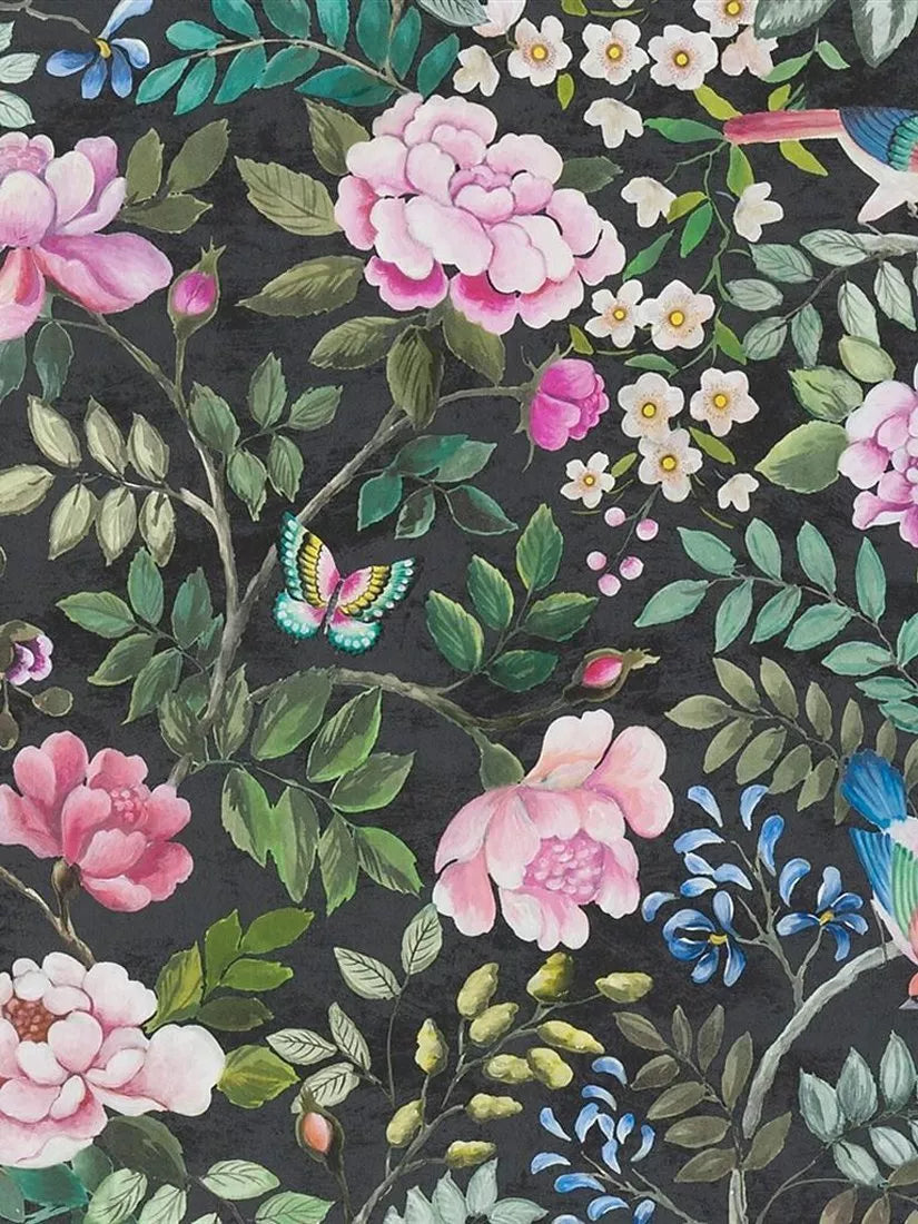 Floral Bird Patterned Wallpaper on Non-Woven Ground for Easy Installation