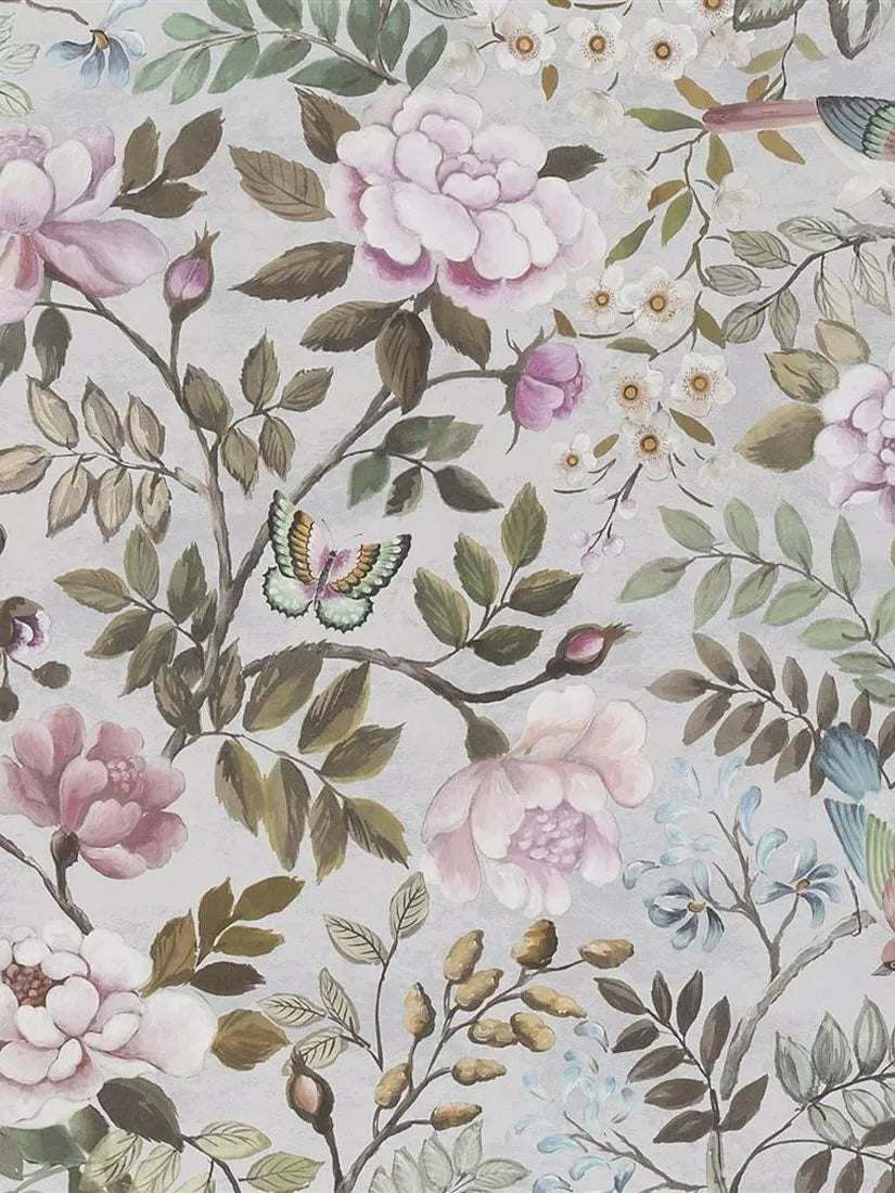 Floral Bird Patterned Wallpaper on Non-Woven Ground for Easy Installation