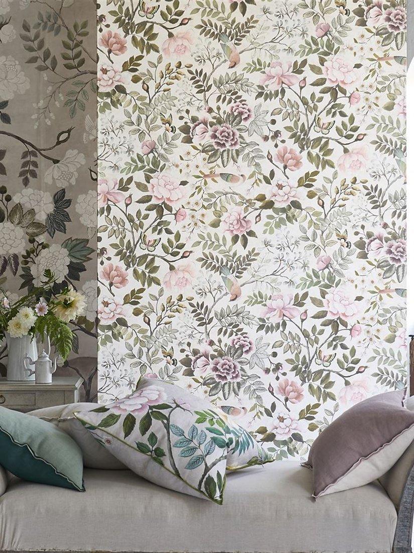 Floral Bird Patterned Wallpaper on Non-Woven Ground for Easy Installation