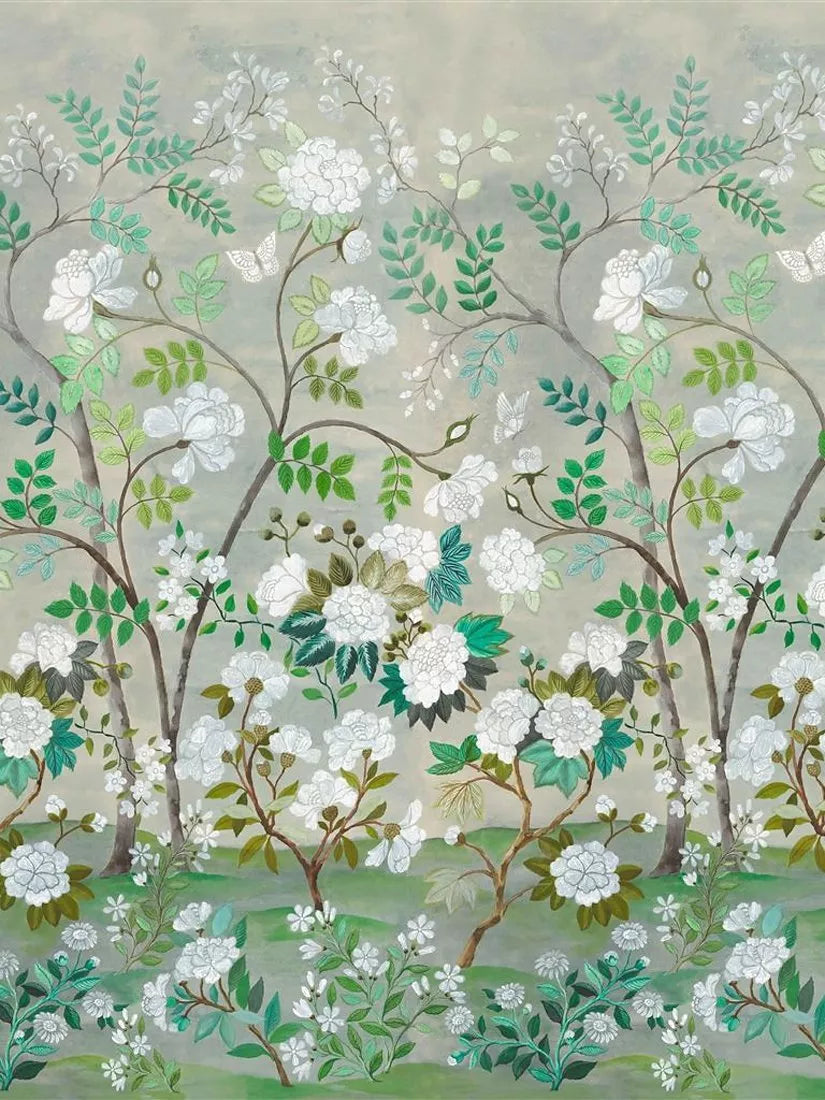 Designers Guild Fleur O Celadon Wallpaper Panel Set, PDG1152/01