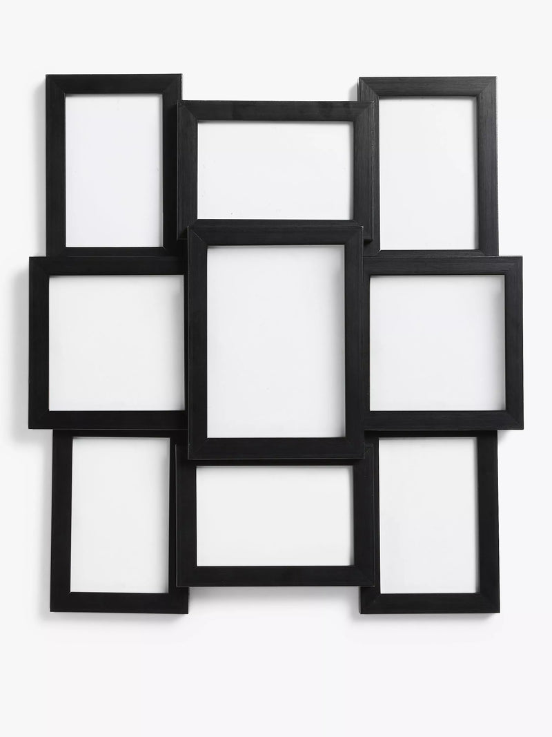 John Lewis 9-photo frame in black, imported from the UK