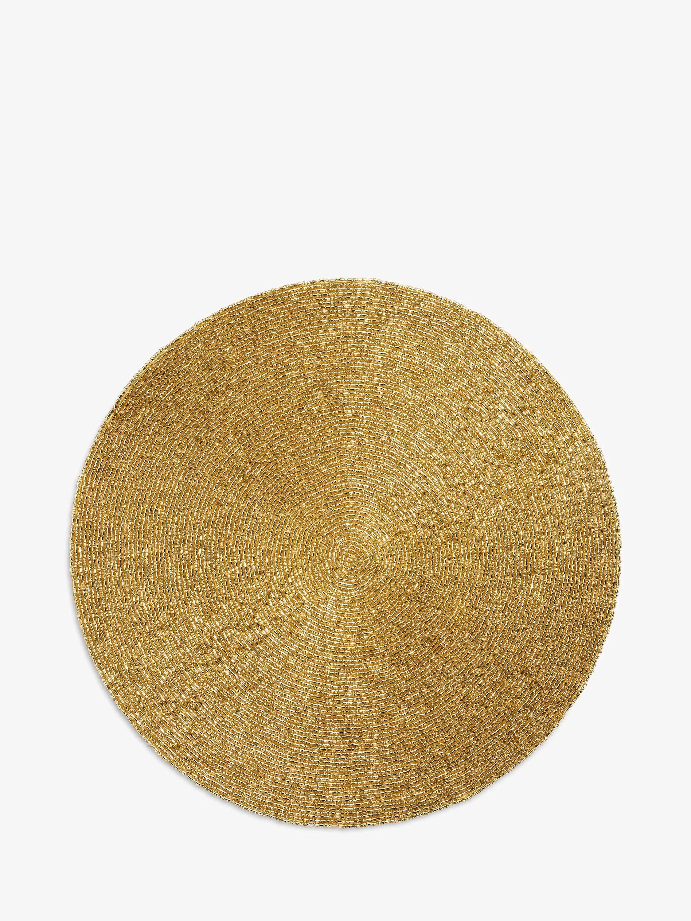 John Lewis beaded round placemat in gold, UK version