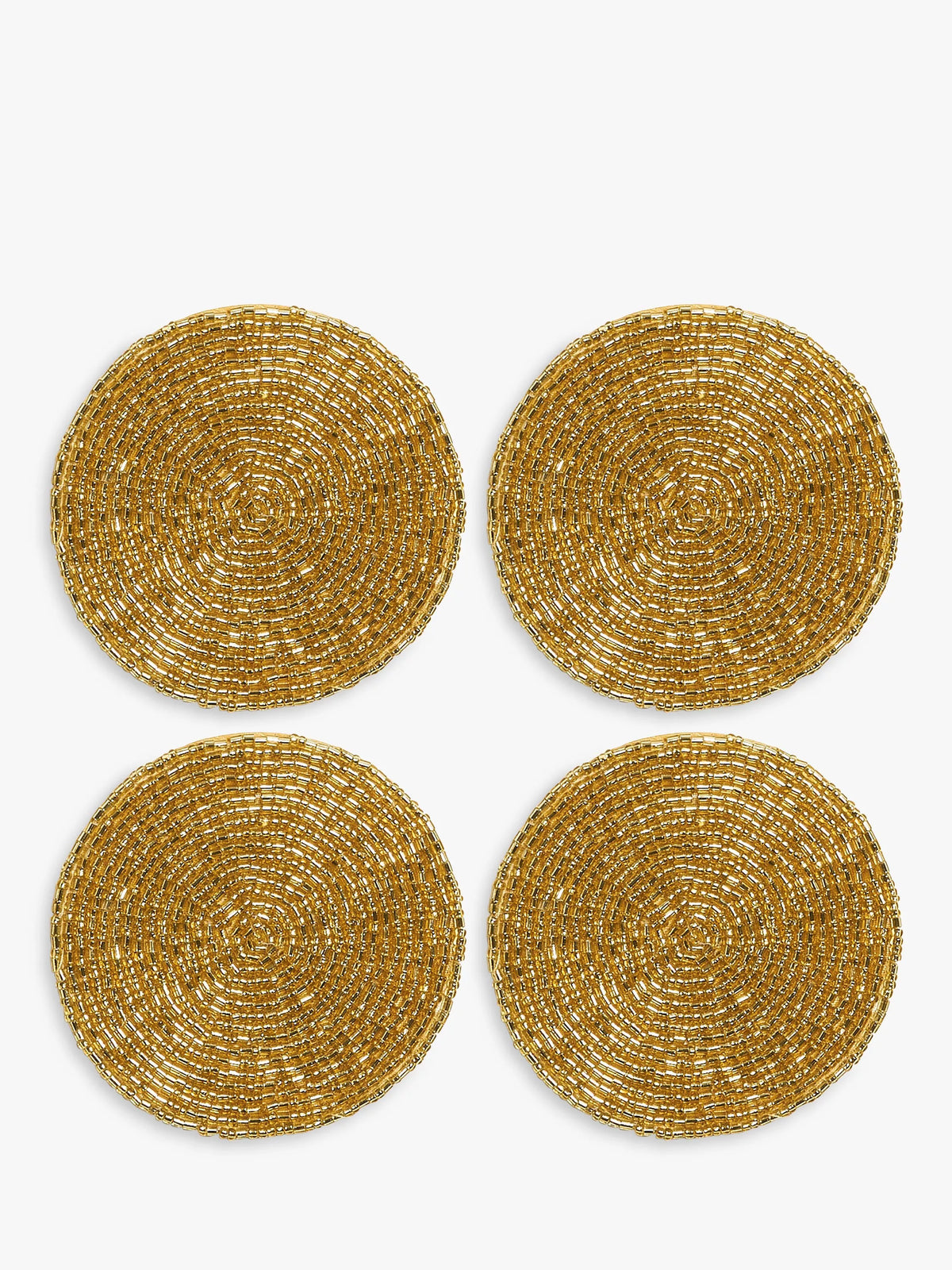 John Lewis Gold Beaded Round Coasters Set of 4, UK version