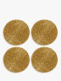 John Lewis Gold Beaded Round Coasters Set of 4, UK version