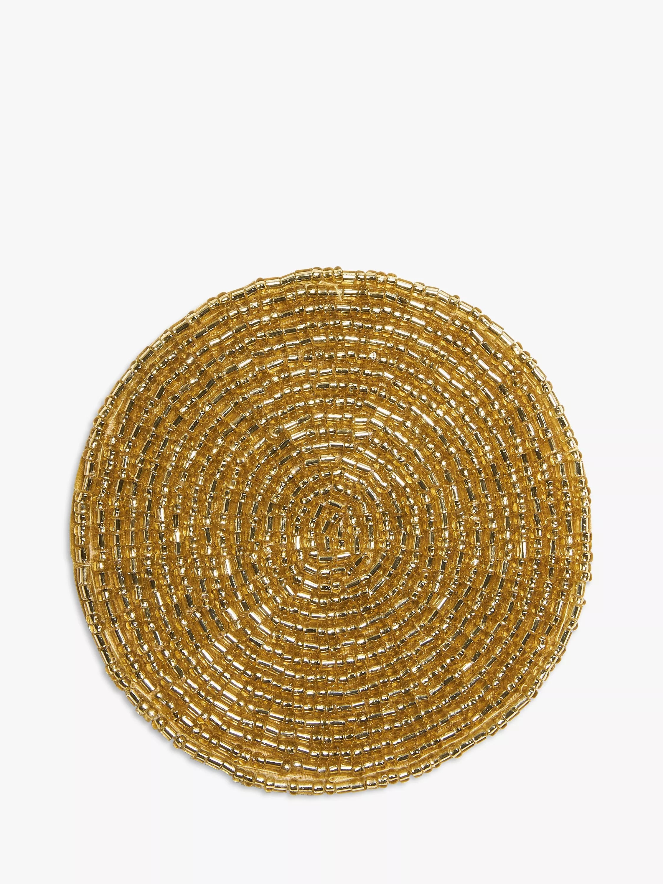 John Lewis Gold Beaded Round Coasters Set of 4, UK version
