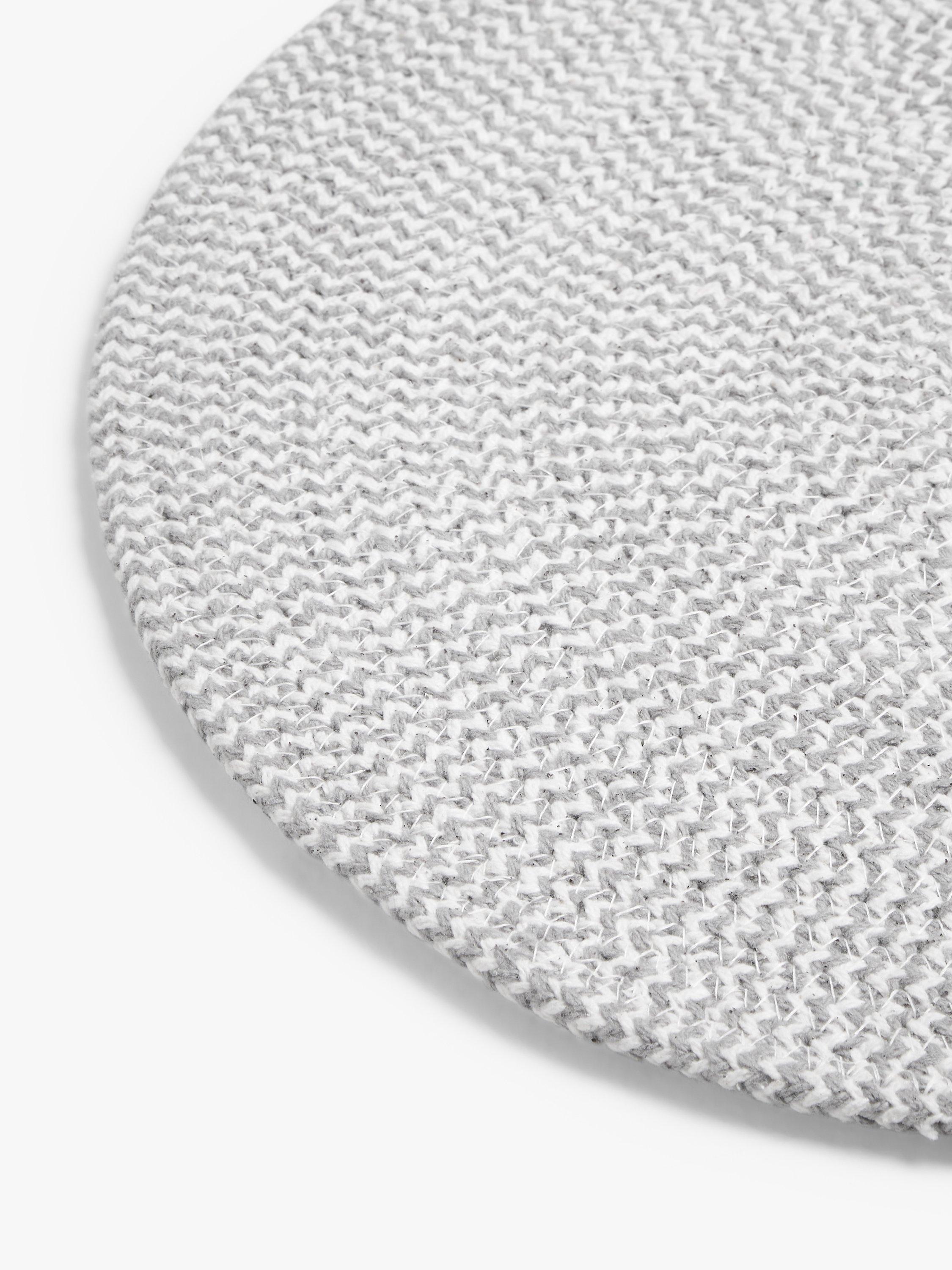 John Lewis woven cotton blend round placemats set of 4 light grey, imported from the UK