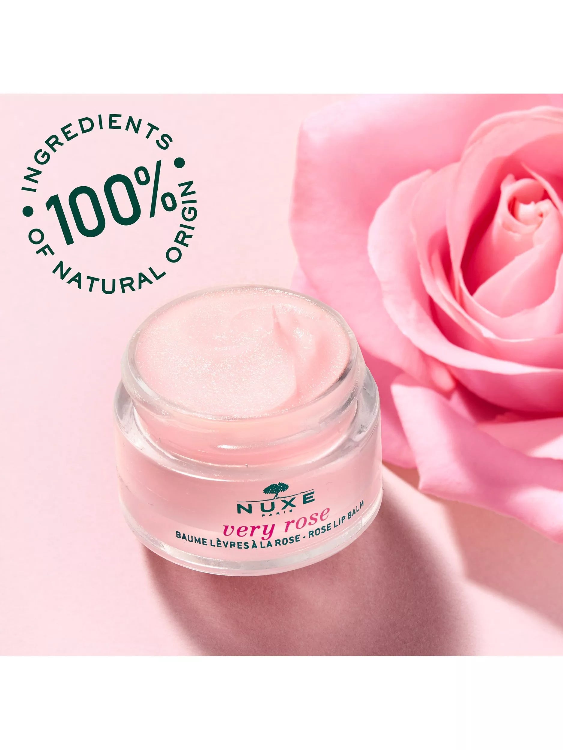 NUXE Very Rose lip balm 15g, imported from the UK