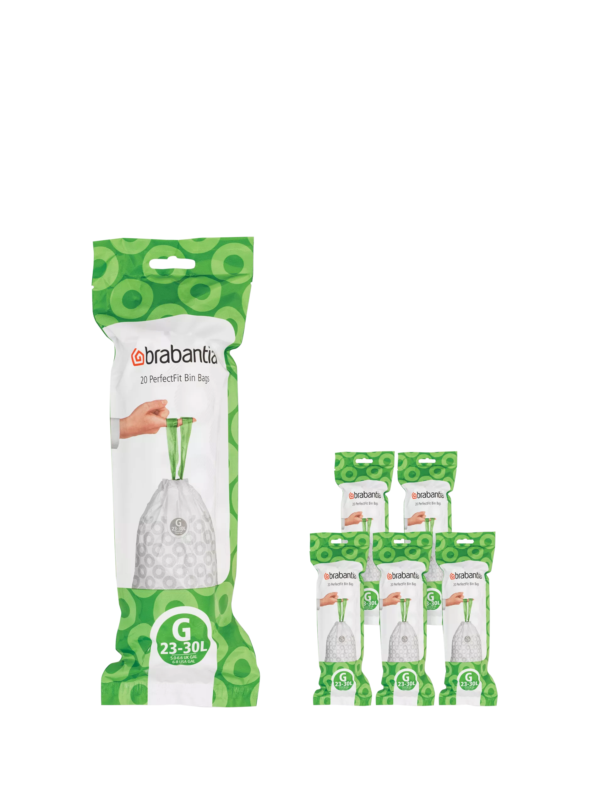 Brabantia PerfectFit bin liners 23-30L 120 bags (British brand)