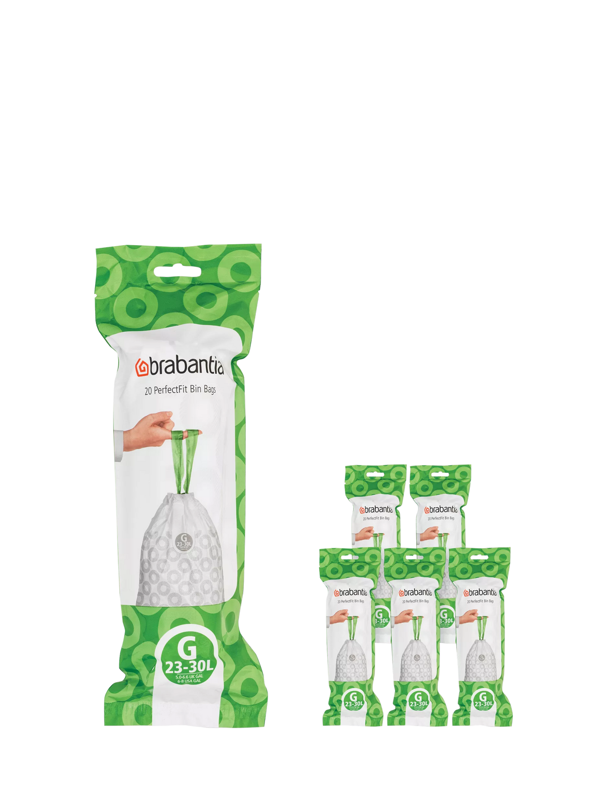 Brabantia PerfectFit bin liners 23-30L 120 bags (British brand)