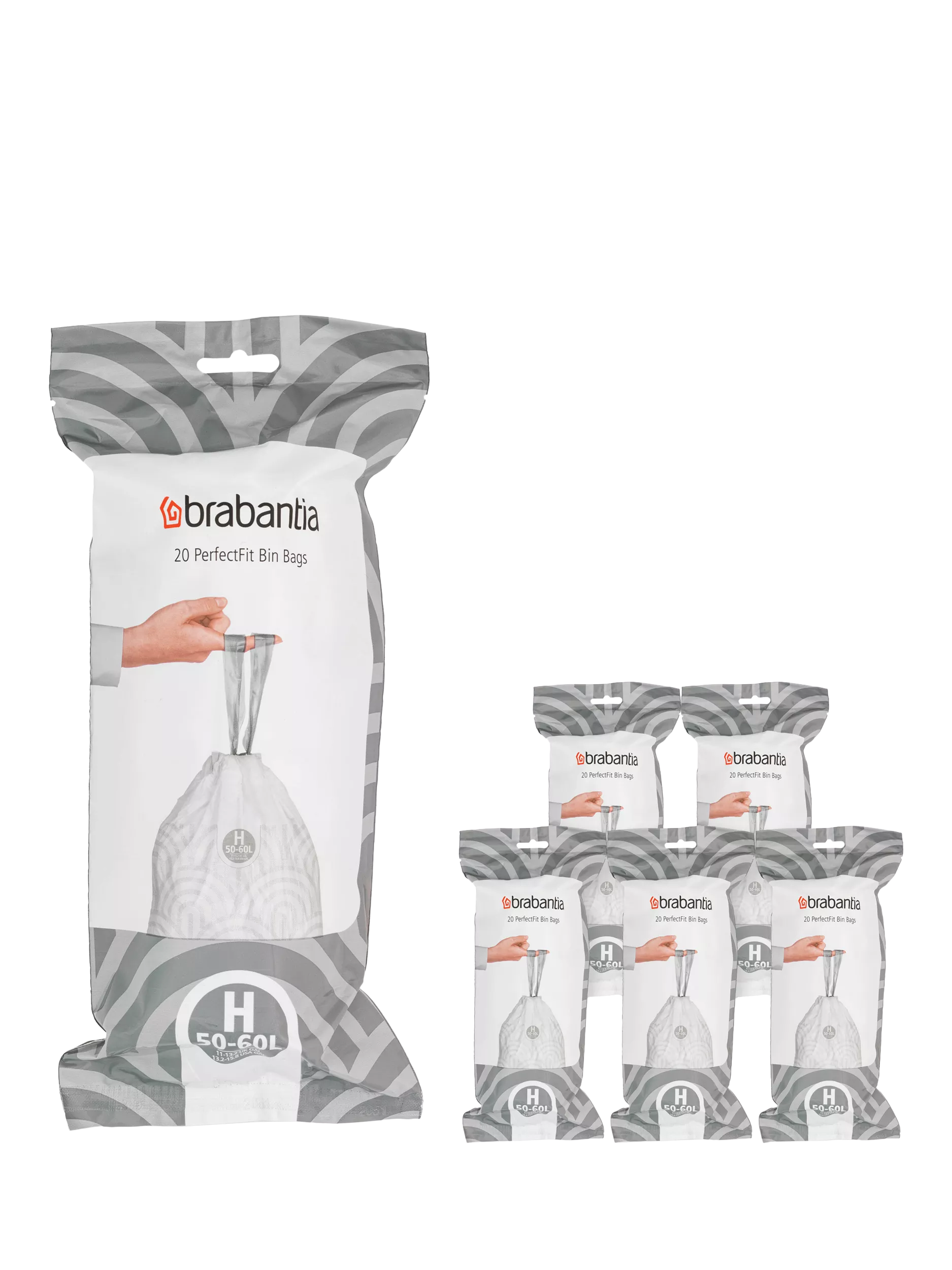 أكياس القمامة Brabantia PerfectFit 50-60 لتر 120 كيسًا - منتج بريطاني