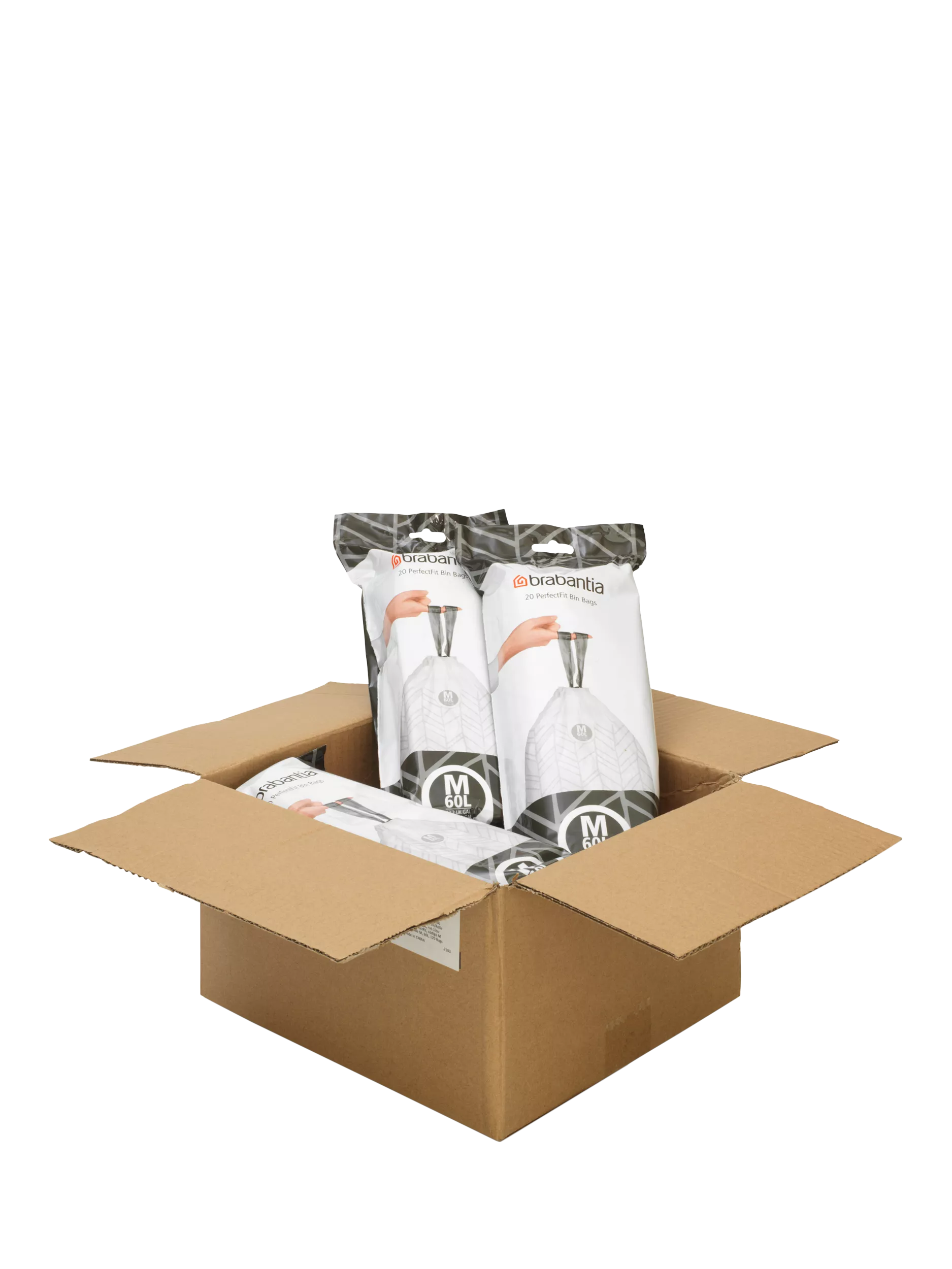 Brabantia PerfectFit bin liners 60L 120 bags - British product