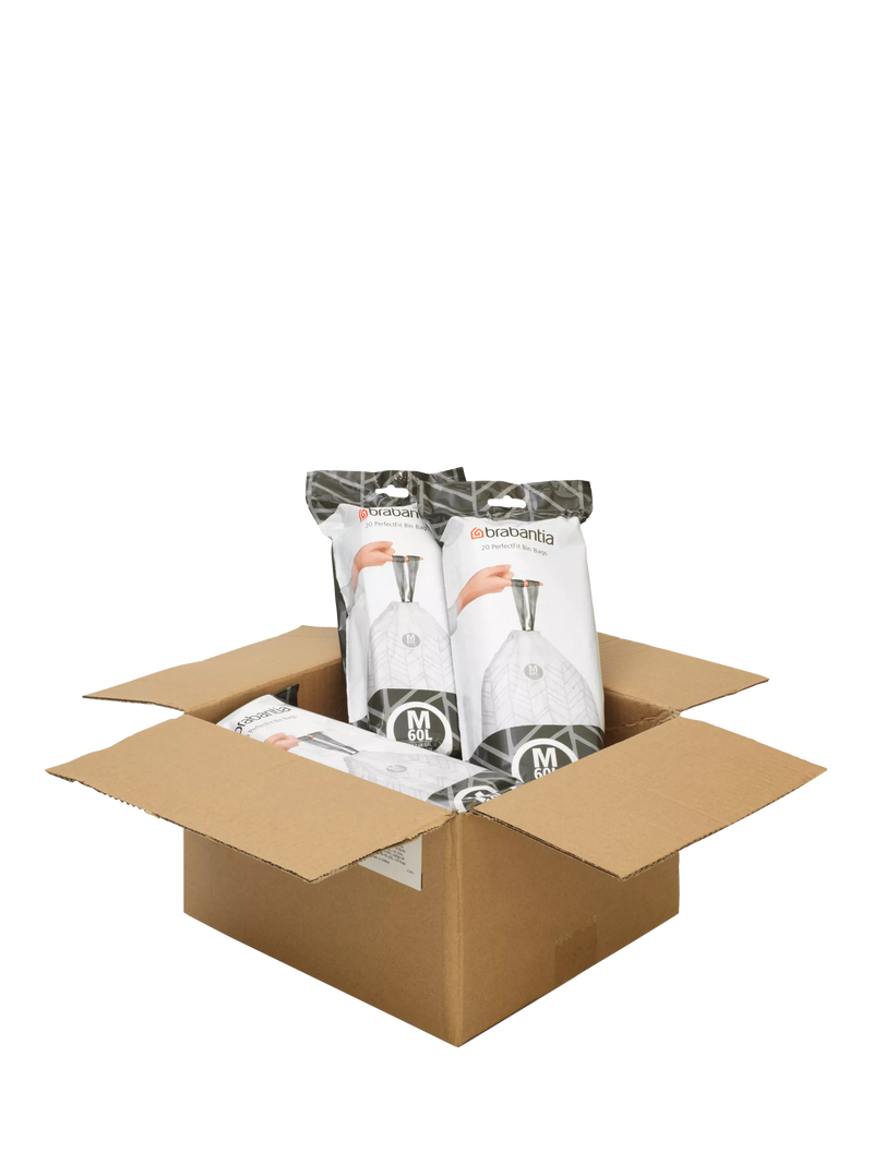 Brabantia PerfectFit bin liners 60L 120 bags - British product