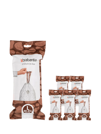 John Lewis Brabantia PerfectFit Bin Liners Size L 40-45L 120 Bags- Buy online at McGrocer