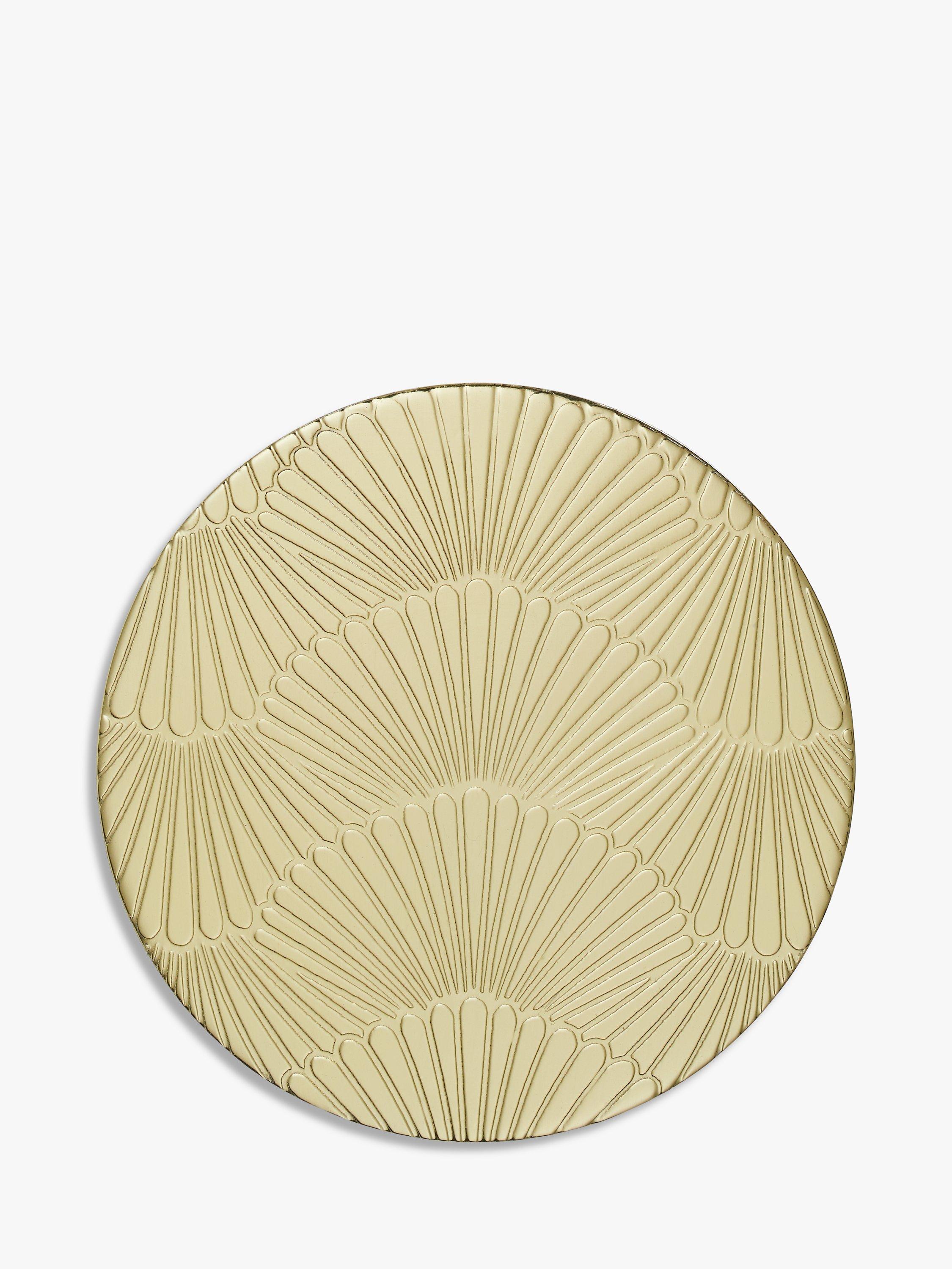 John Lewis etched scallop stainless steel coasters set of 4, imported from the UK