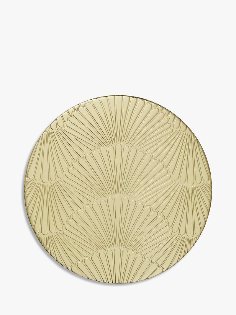 John Lewis etched scallop stainless steel coasters set of 4, imported from the UK