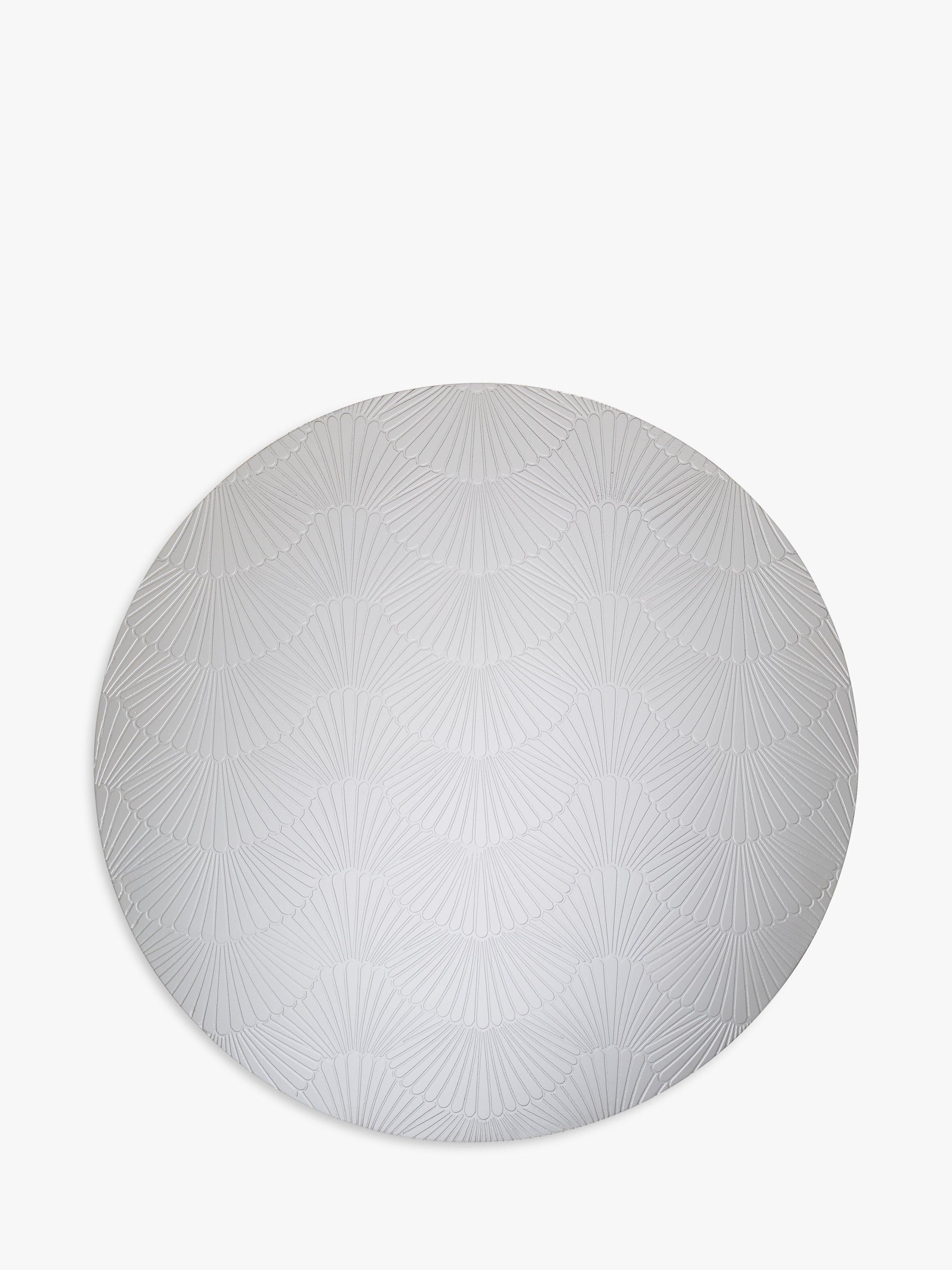 John Lewis etched scallop stainless steel round placemats set of 2, UK version