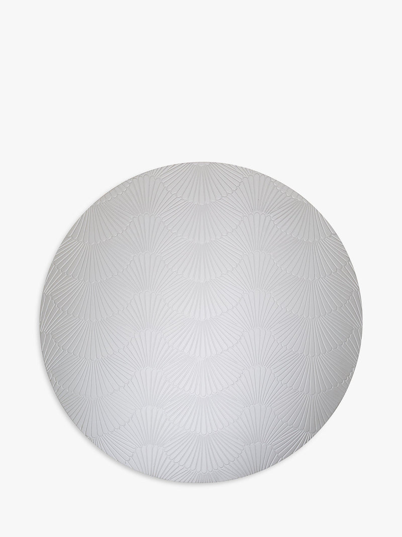 John Lewis etched scallop stainless steel round placemats set of 2, UK version