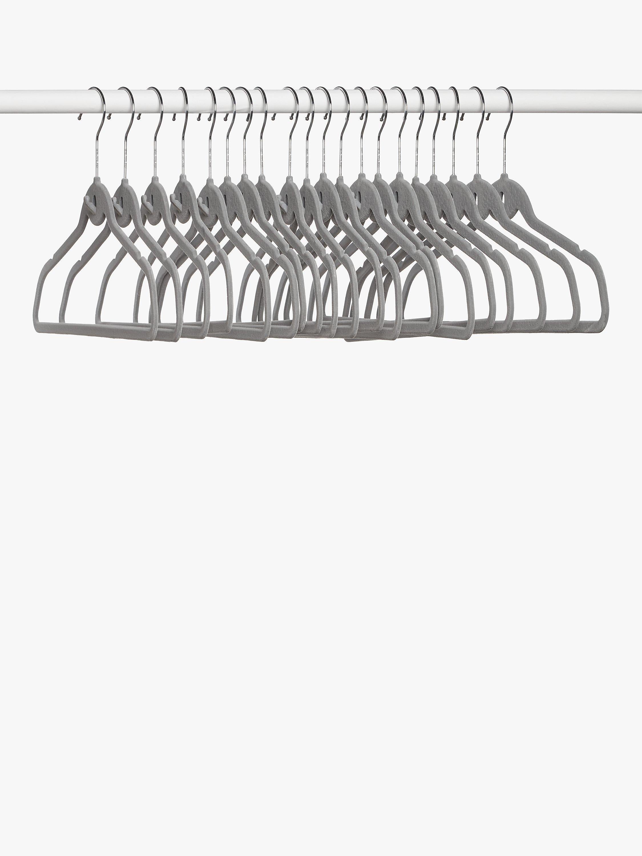 John Lewis flock clothes hangers pack of 20 grey, imported from the UK