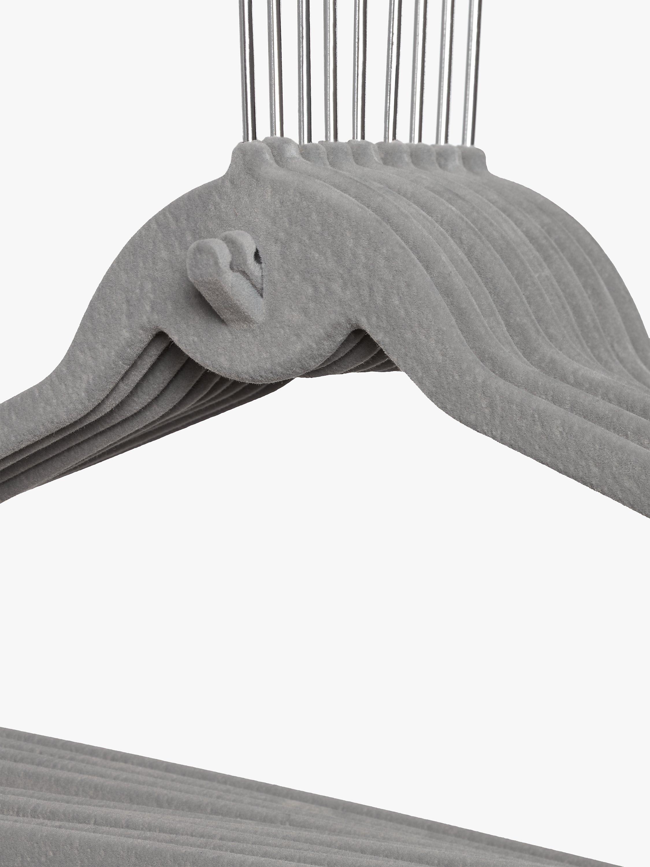 John Lewis flock clothes hangers pack of 20 grey, imported from the UK