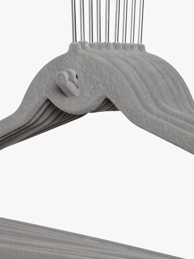 John Lewis flock clothes hangers pack of 20 grey, imported from the UK