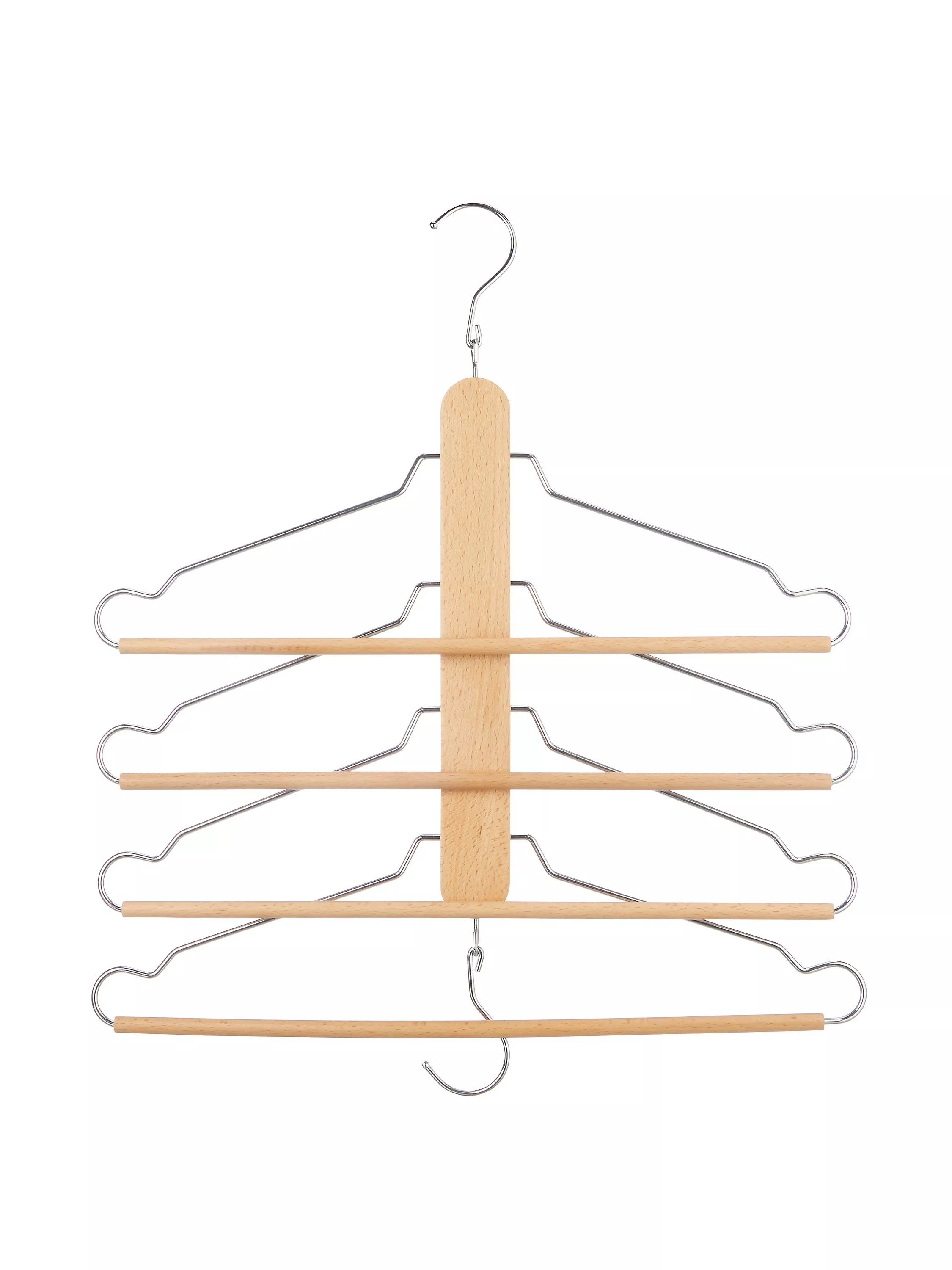 John Lewis 4-pack space saving clothes hangers FSC wood, imported from the UK
