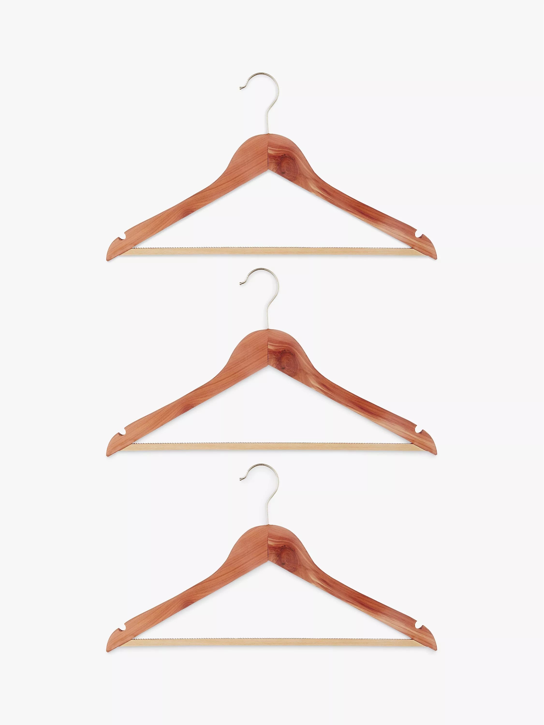 John Lewis FSC Cedar Natural clothes hangers pack of 3, UK version