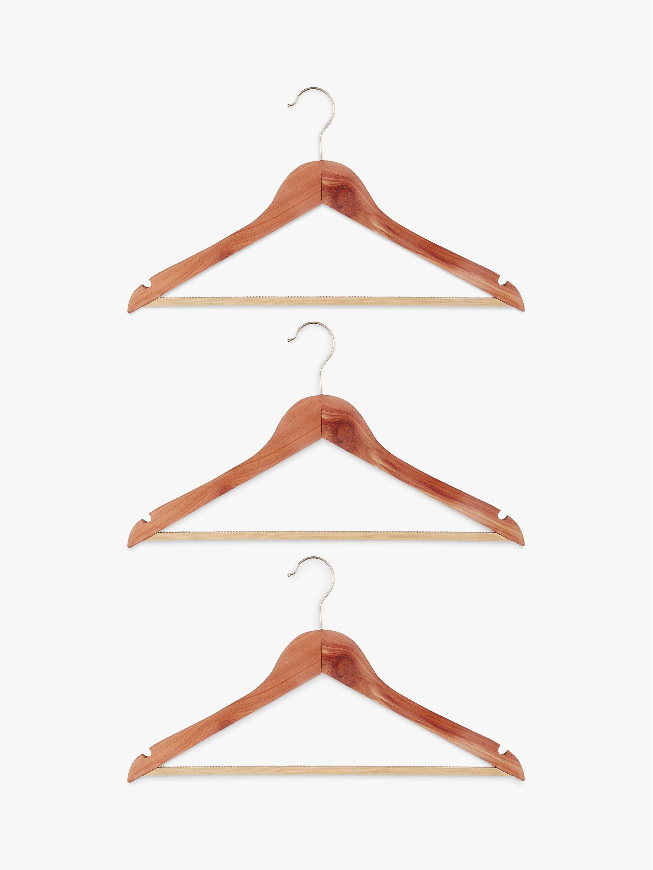 John Lewis FSC Cedar Natural clothes hangers pack of 3, UK version