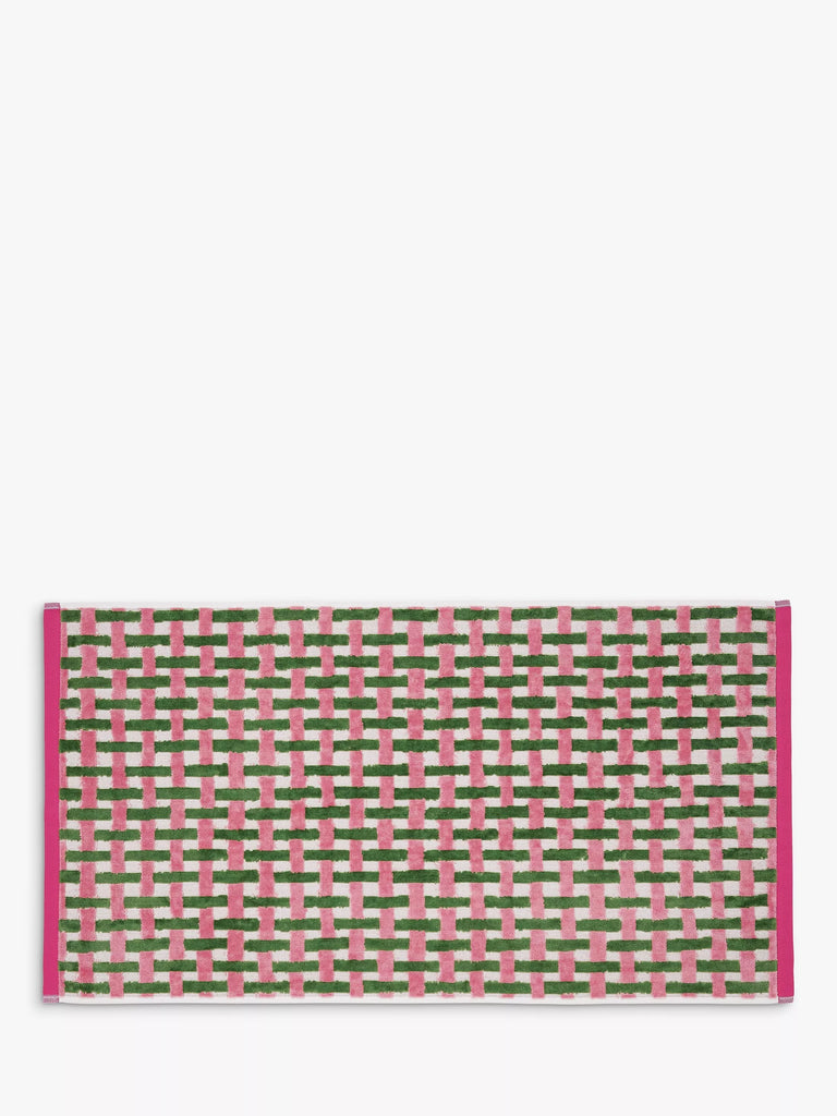 Harlequin x Sophie Robinson Basket Weave Bath Mat, Rose