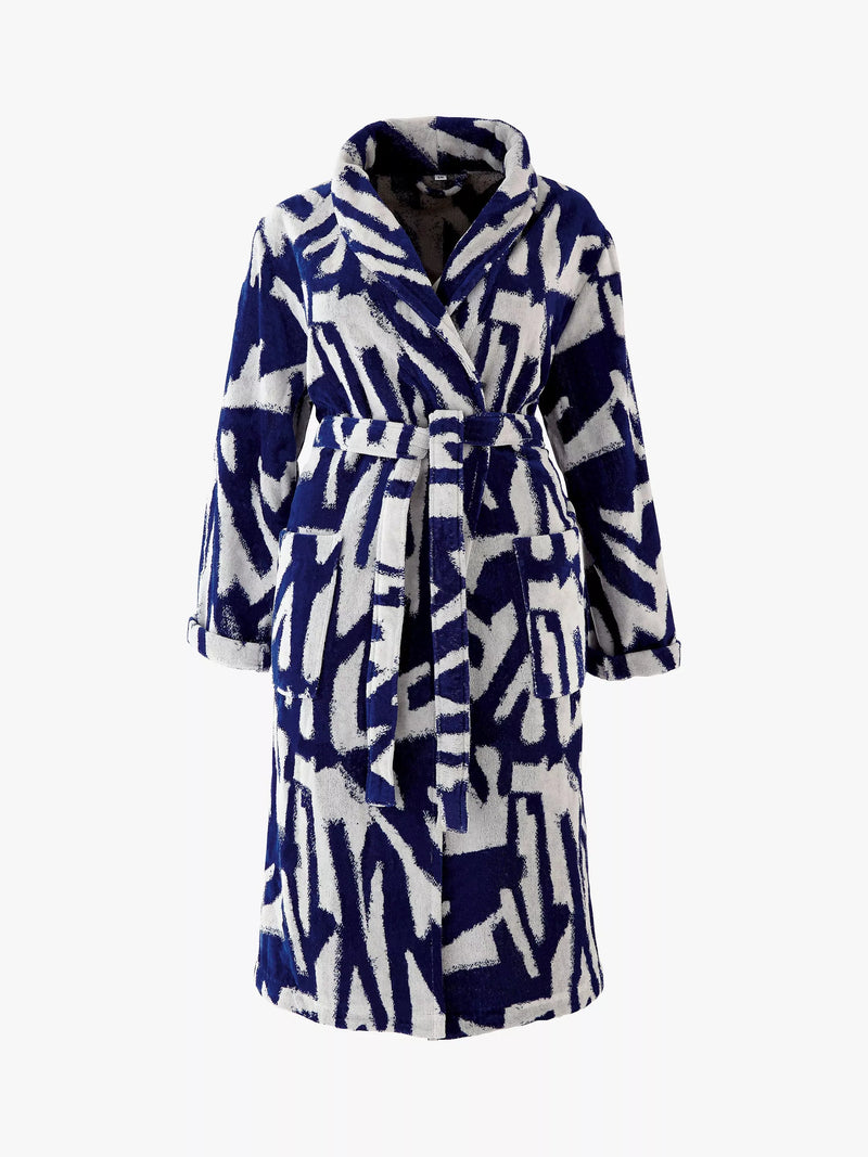 Harlequin x Sophie Robinson Thicket Bath Robe Lapis, UK version