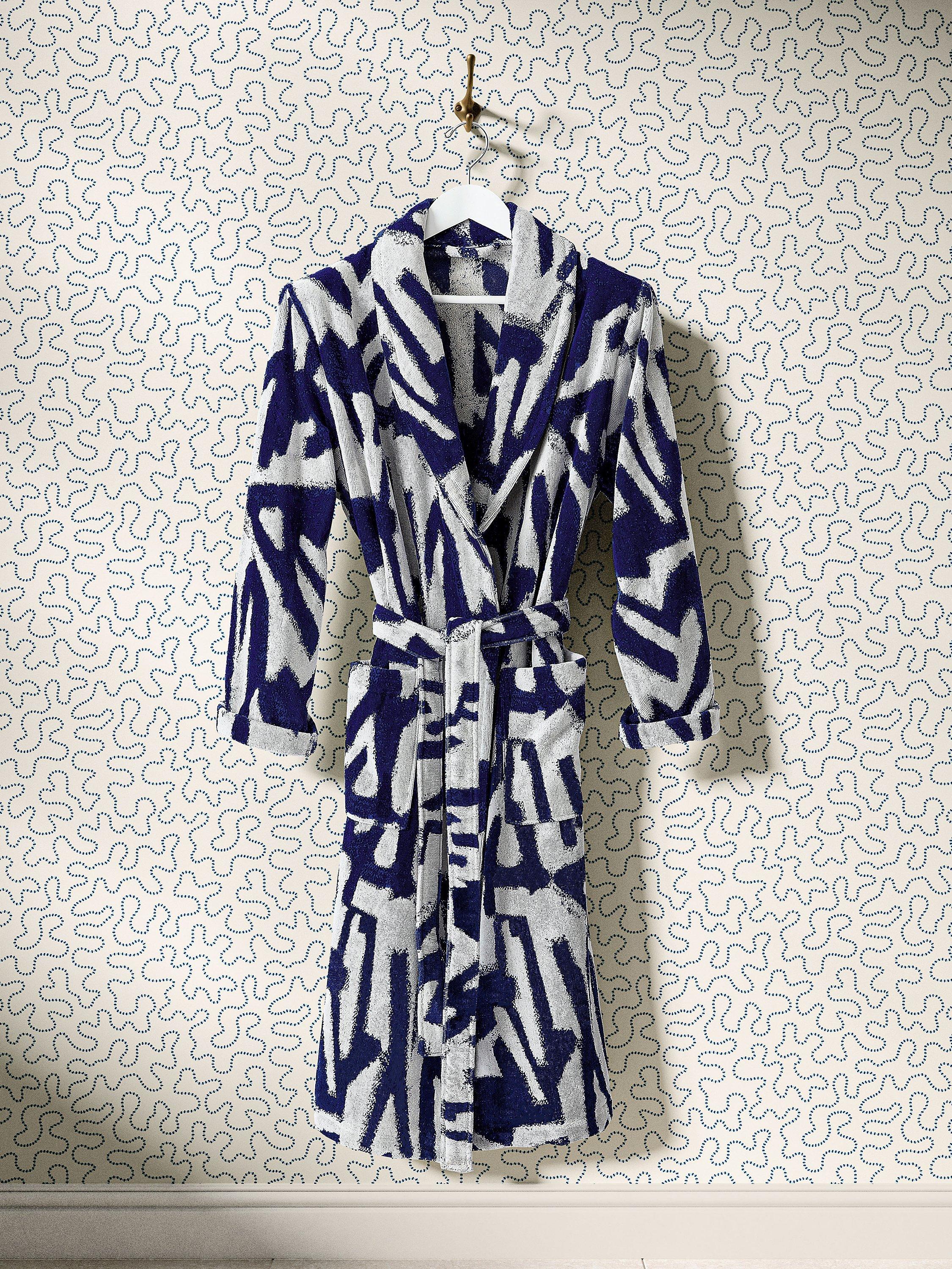 Harlequin x Sophie Robinson Thicket Bath Robe Lapis, UK version
