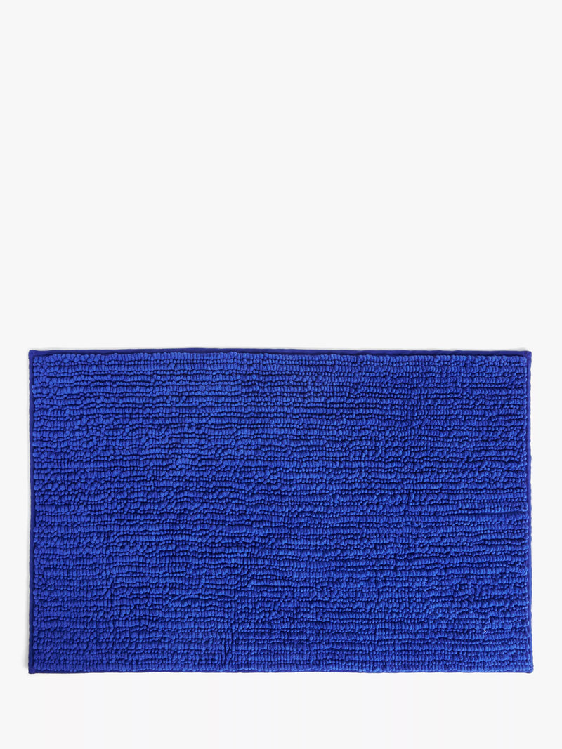 John Lewis Recycled Polyester Quick Dry Bobble Bath Mat, Cobalt