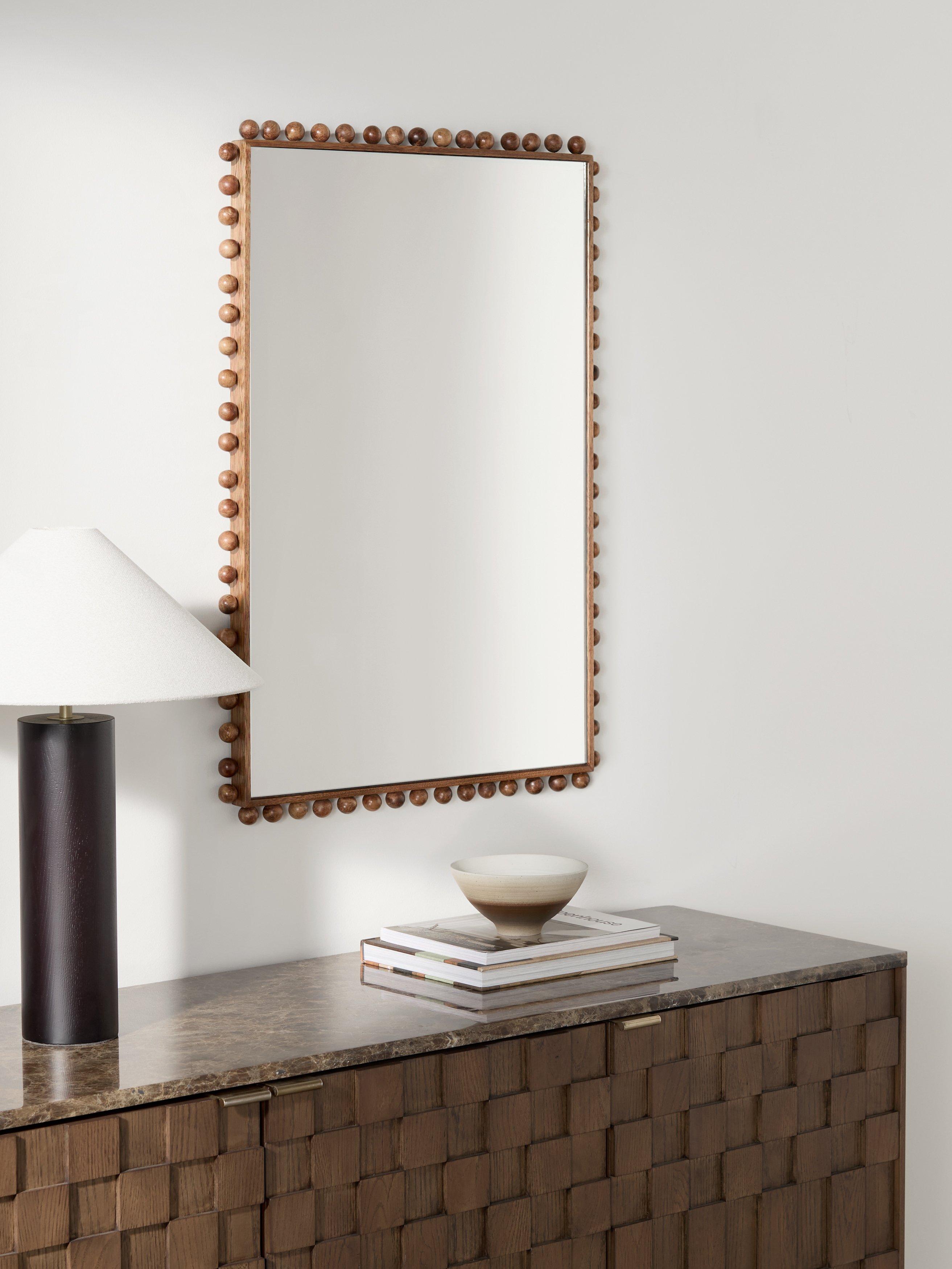 John Lewis Bobbin rectangular wood frame mirror 85x60cm - British product