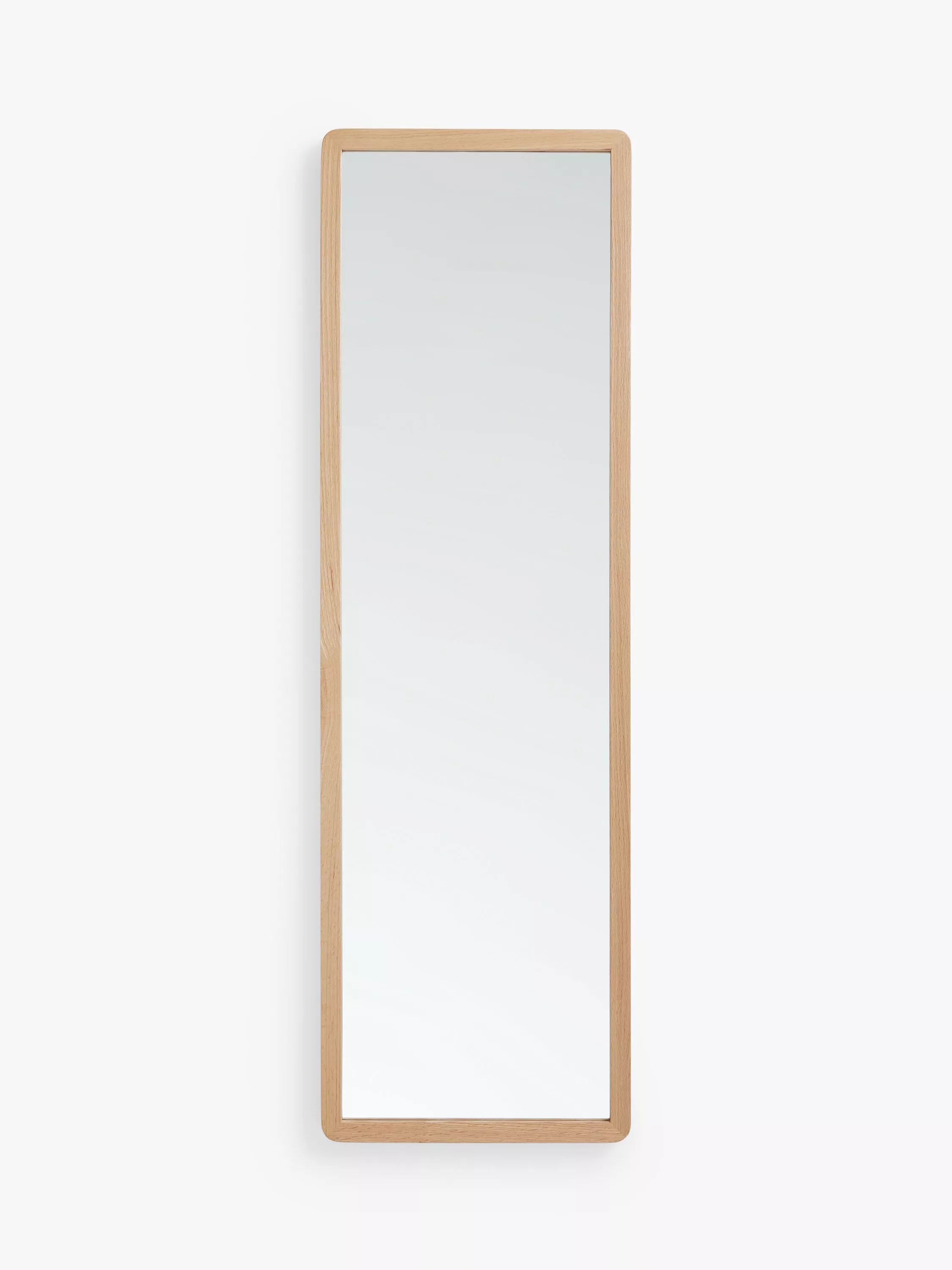 Miroir d'entrée John Lewis Slim en chêne massif 140x43cm, version britannique