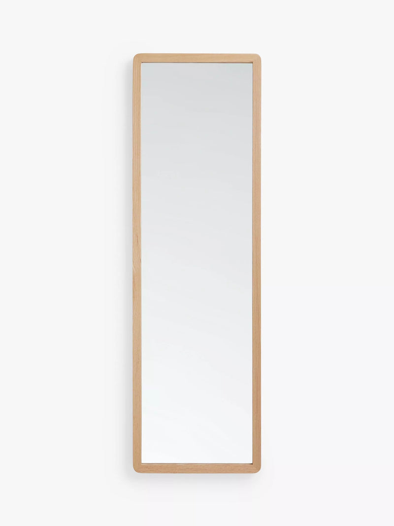 Miroir d'entrée John Lewis Slim en chêne massif 140x43cm, version britannique