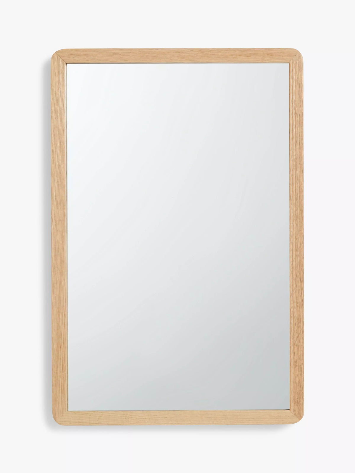 John Lewis Slim Solid Oak Wood Rectangular Wall Mirror, 75 x 50cm, Natural Oak
