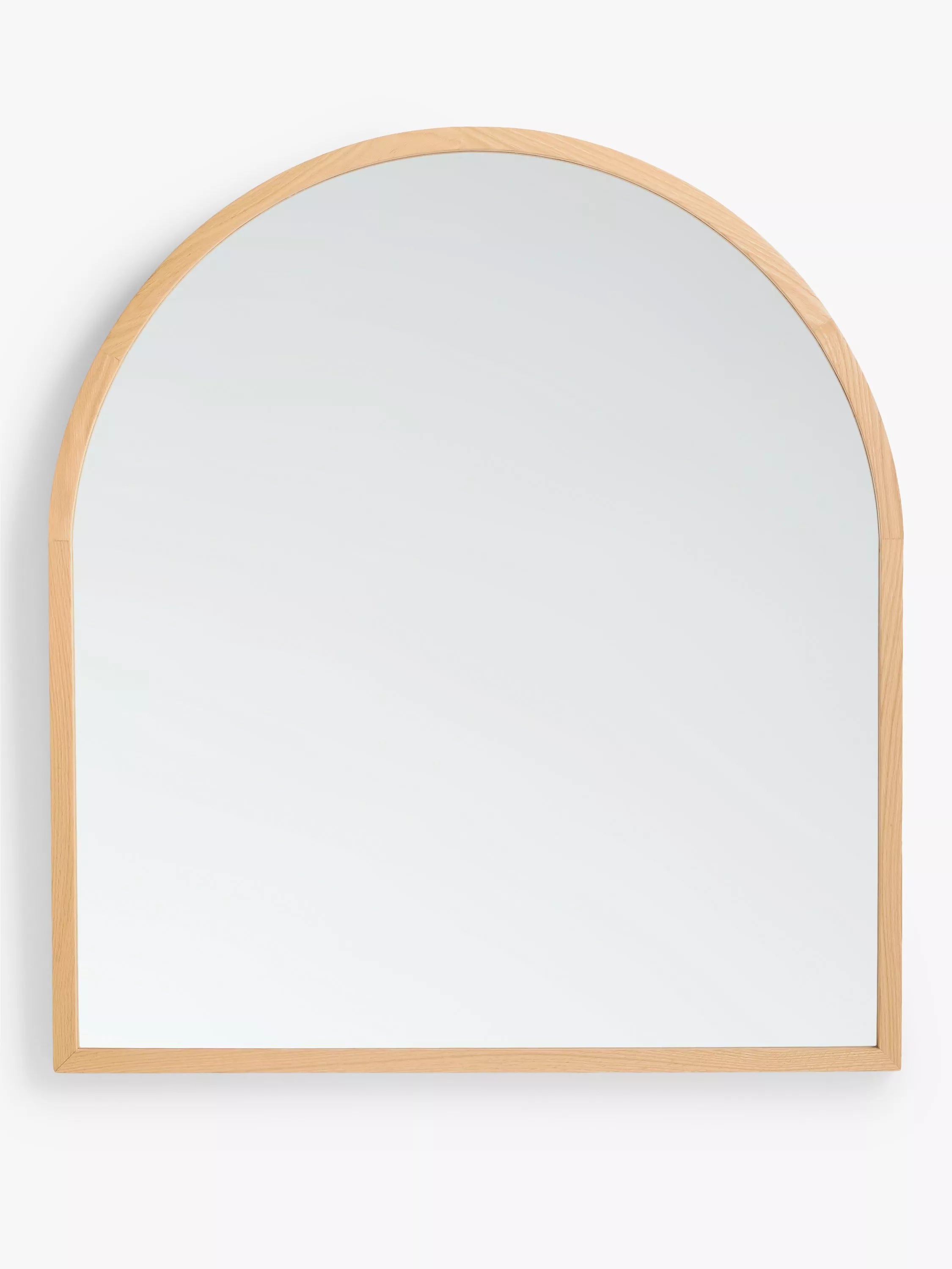 John Lewis Slim Solid Oak Wood Overmantel Mirror, 101 x 90cm
