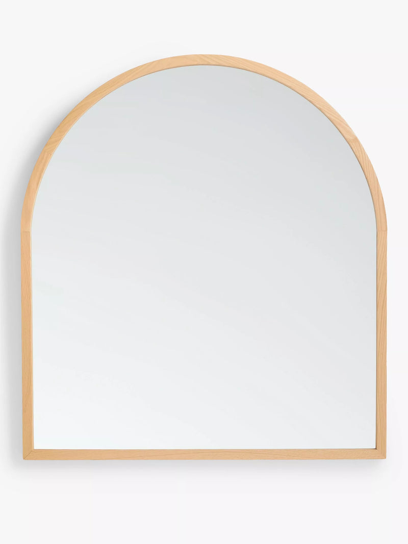 John Lewis Slim Solid Oak Wood Overmantel Mirror, 101 x 90cm