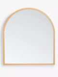 John Lewis Slim Solid Oak Wood Overmantel Mirror, 101 x 90cm