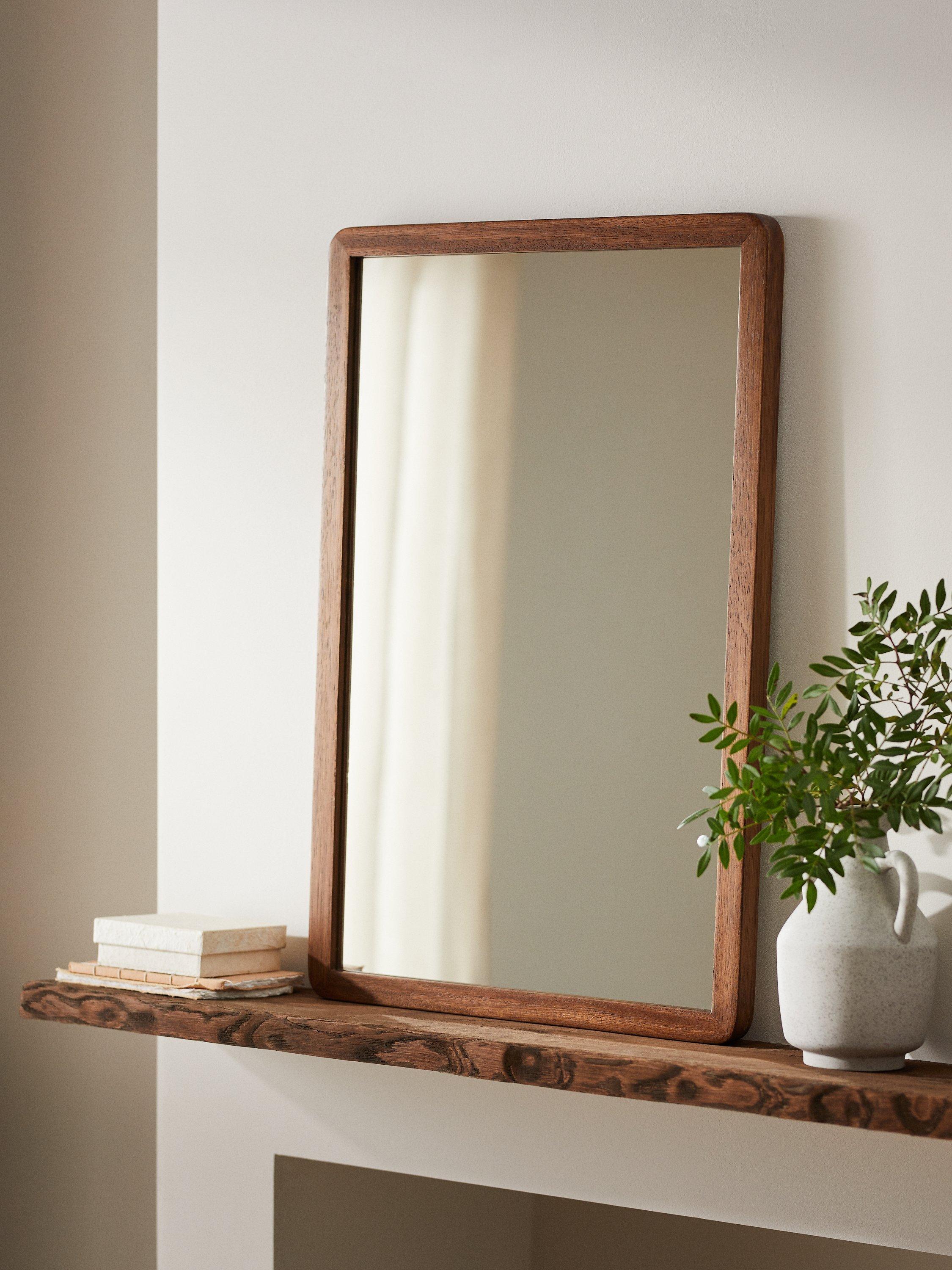 John Lewis solid oak rectangular wall mirror 75x50cm (ماركة بريطانية)