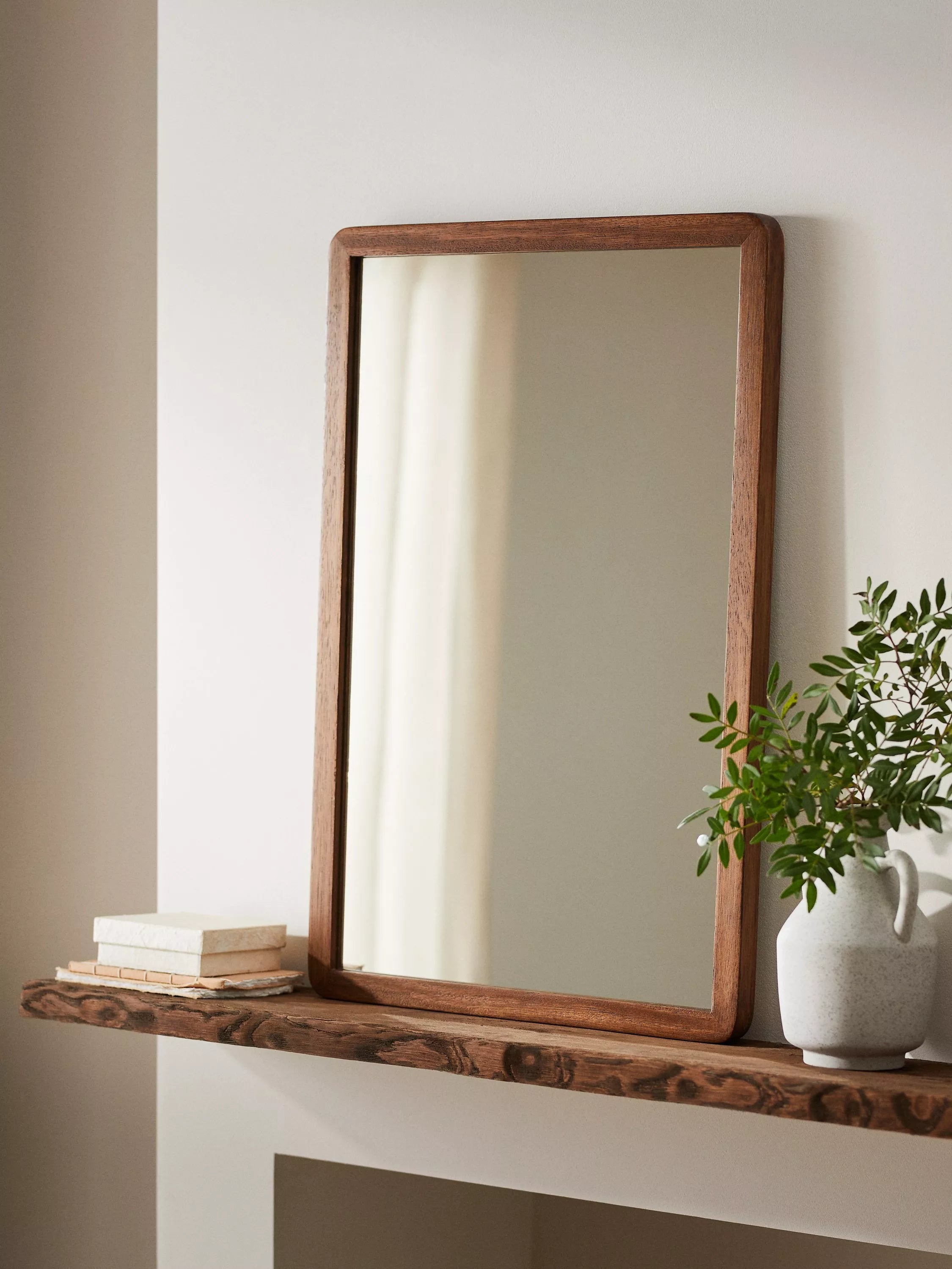 John Lewis solid oak rectangular wall mirror 75x50cm (British brand)