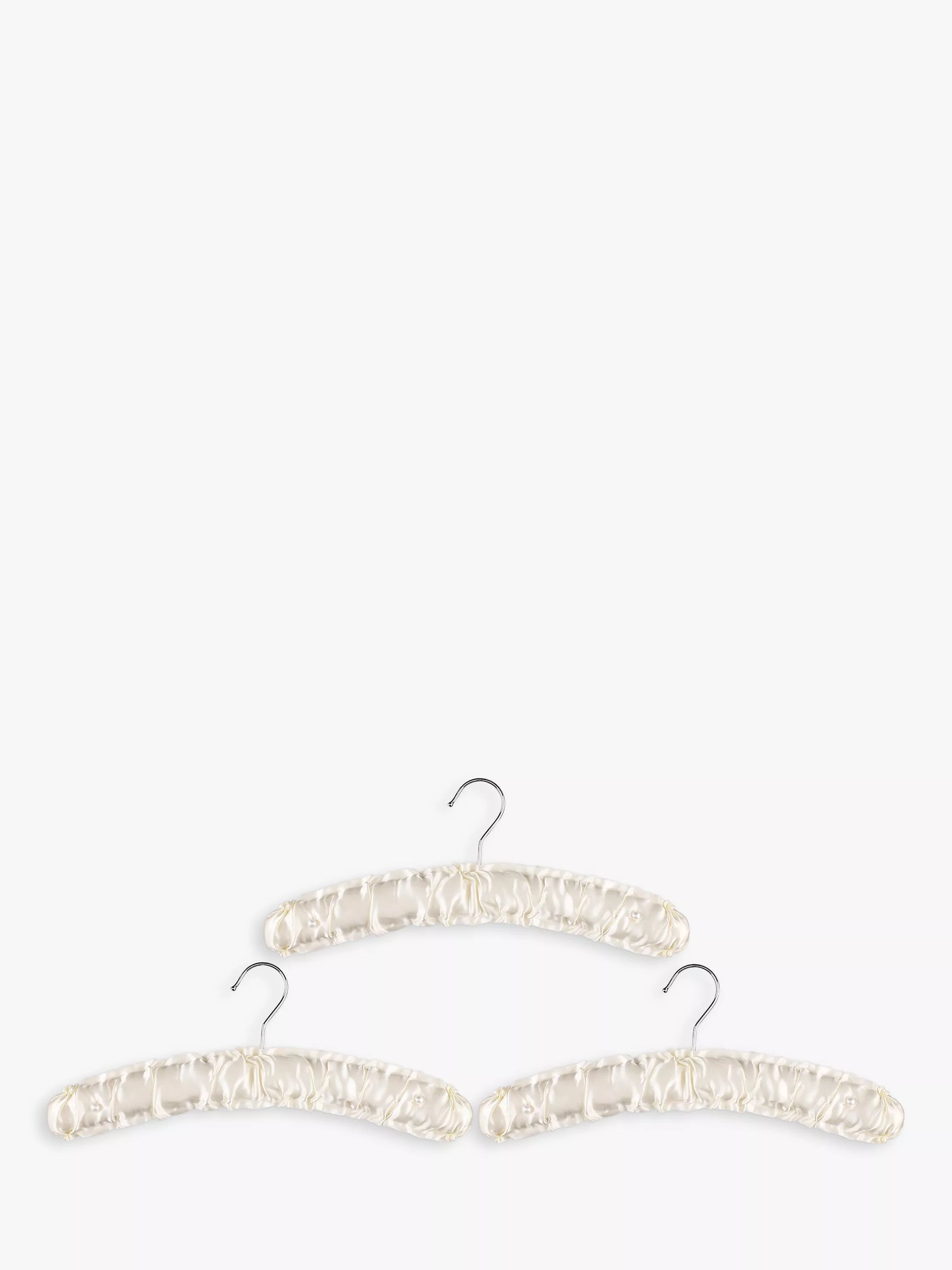 John Lewis padded satin clothes hangers white set of 3 - British product