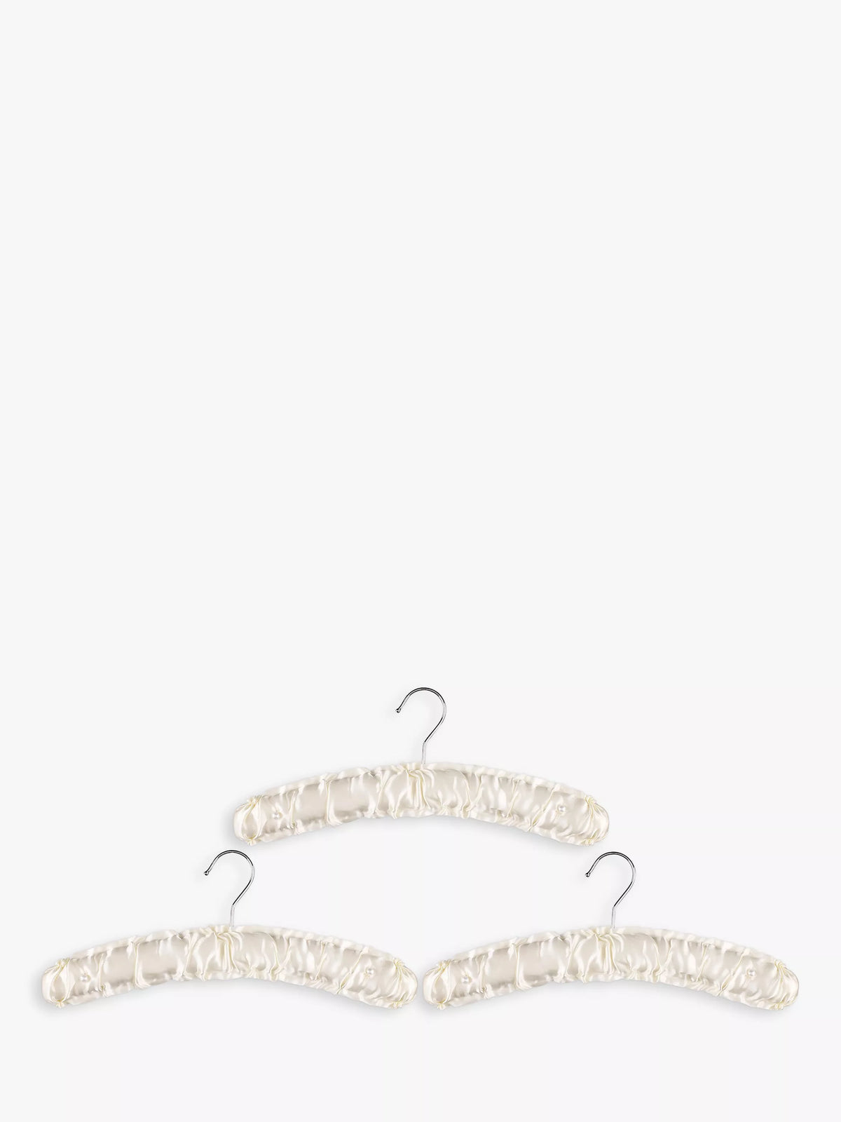 John Lewis padded satin clothes hangers white set of 3 - British product